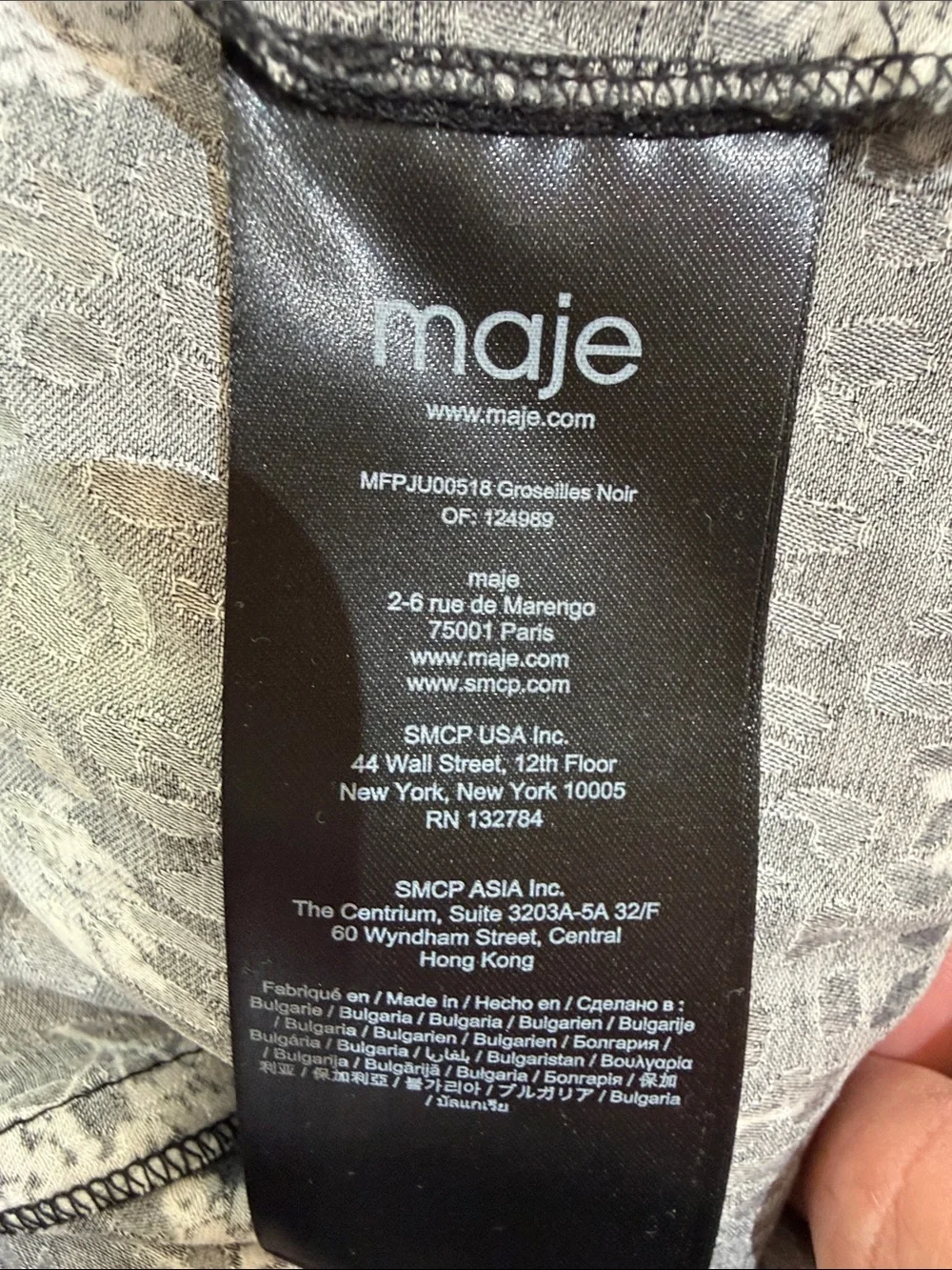 NWT Maje Midi Skirt Black Floral Print Size 40 US 12